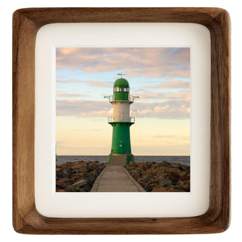 Zibrelte natural 5x5 frame with mat highlights memories in warm walnut