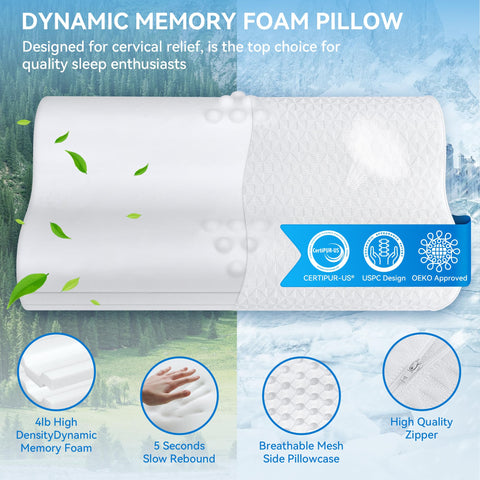 Zibroges certipur memory foam pillow maintains shape for enduring neck support