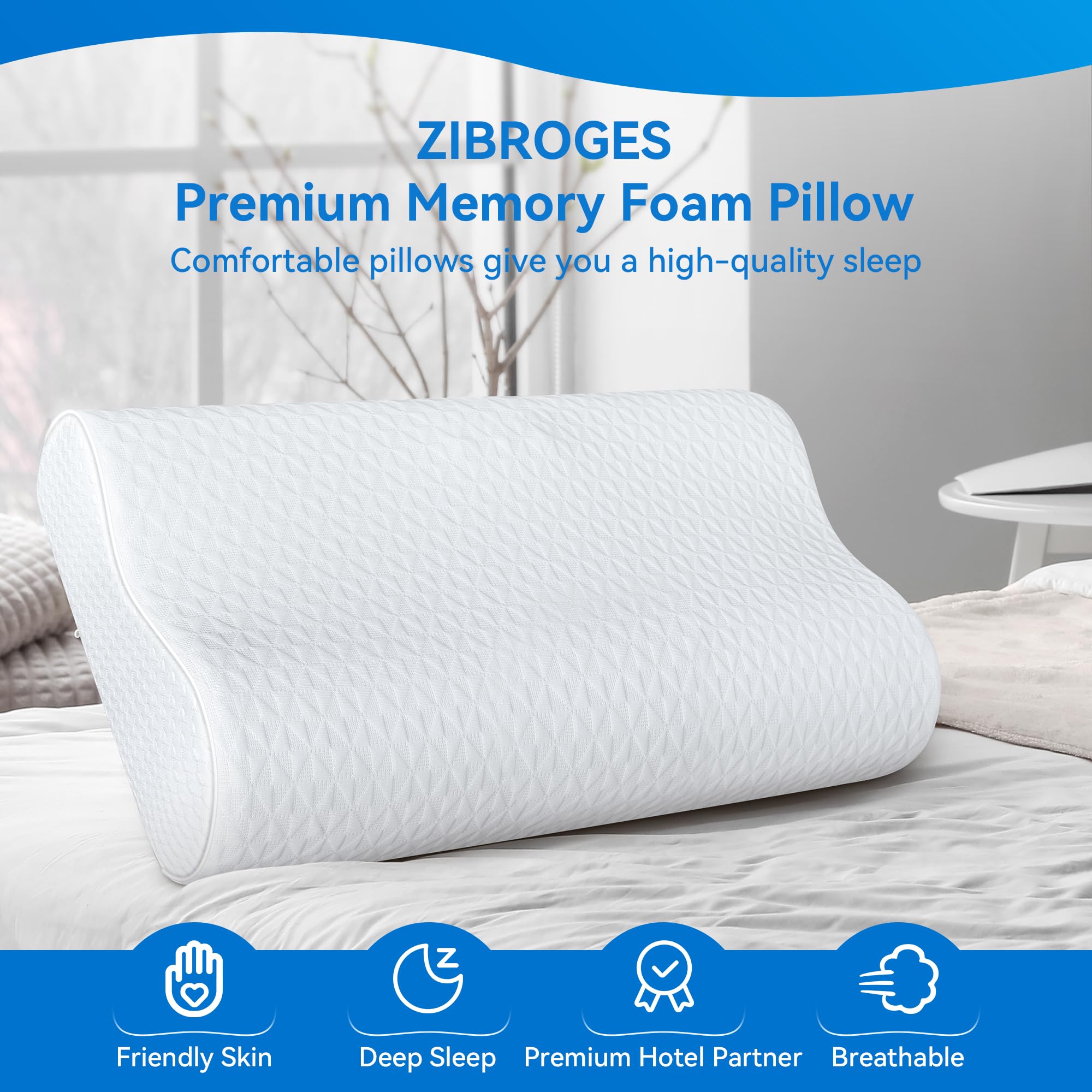 Zibroges king-size pillow fits larger beds with neck alignment.
