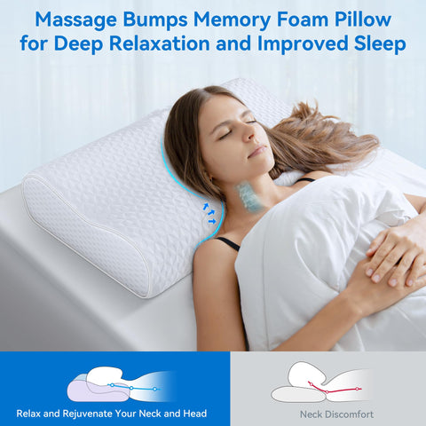 Zibroges cervical pillow ergonomic contour aligns spine for comfortable rest