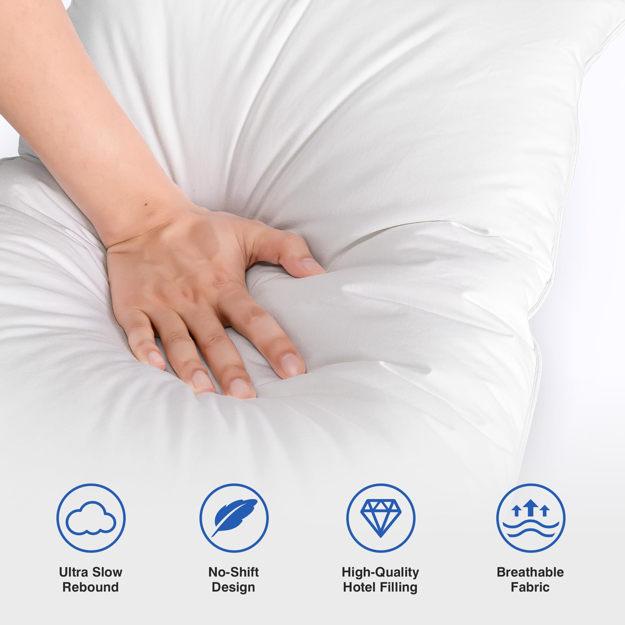 Zibroges feather pillows queen set 2 fill detail highlights goose feathers and polyester balance.