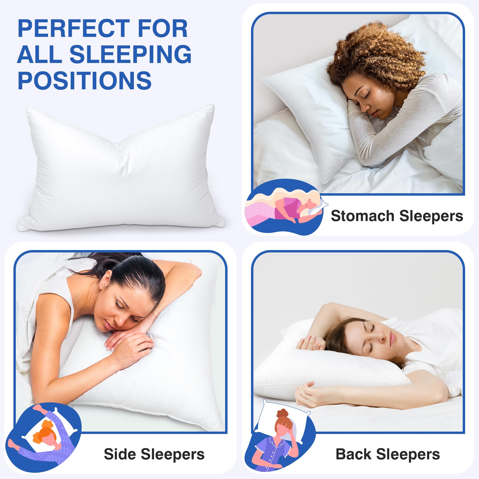 Zibroges pillows shown for side sleeping provide stable alignment and gentle pressure relief.
