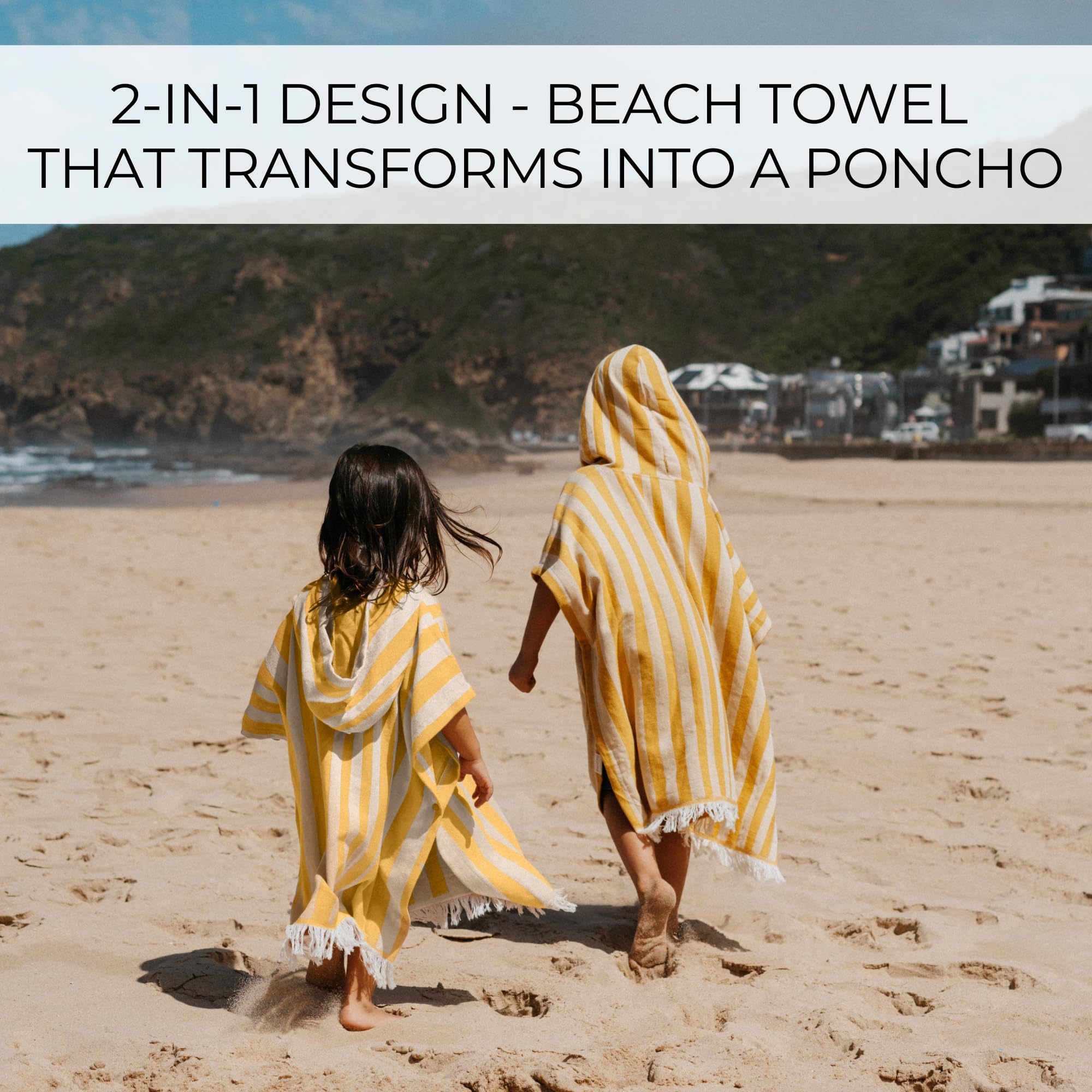 ZICOTO 2-in-1 towel-poncho design keeps kids dry and comfy.
