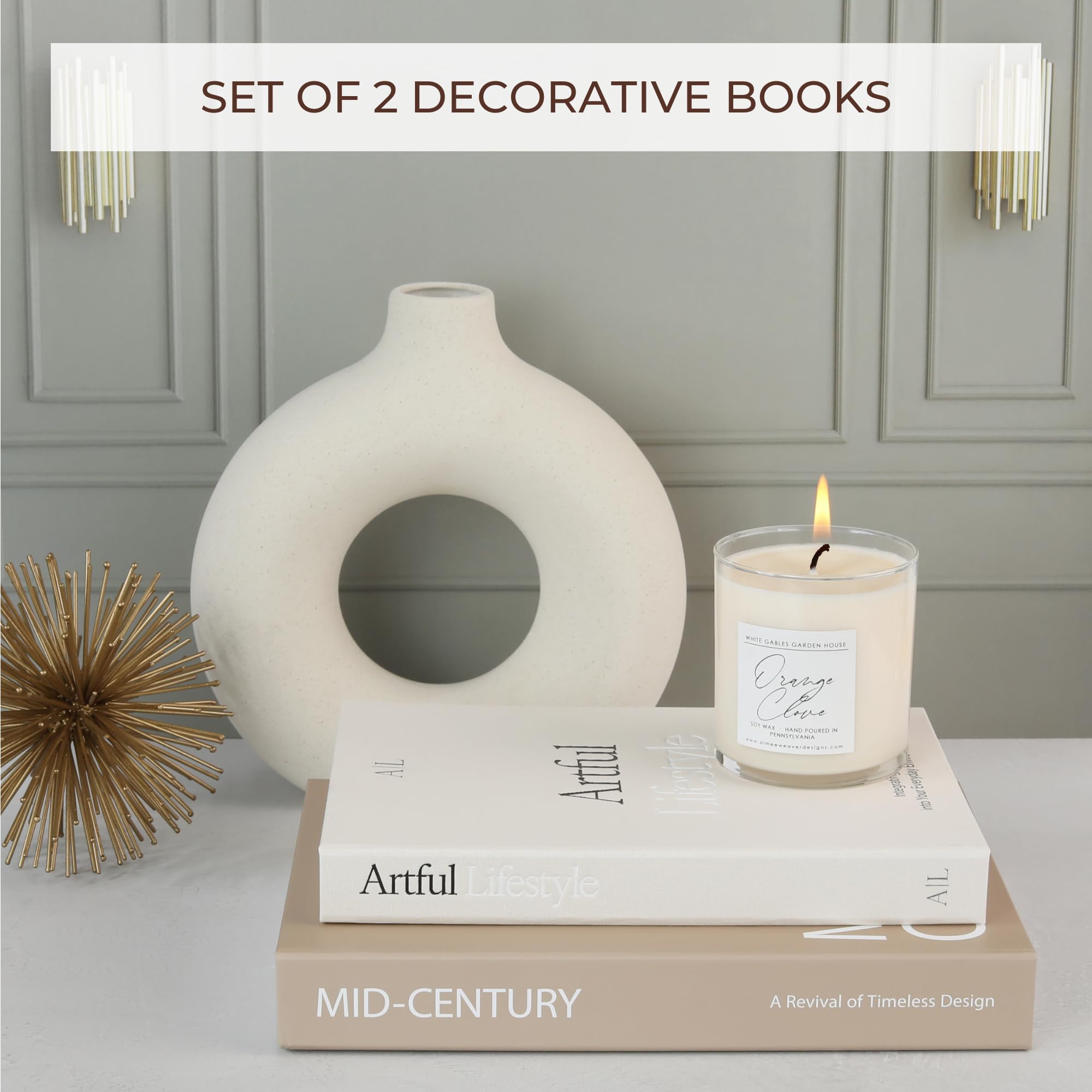 ZICOTO decorative books side view showcases two sizes for realistic vibes
