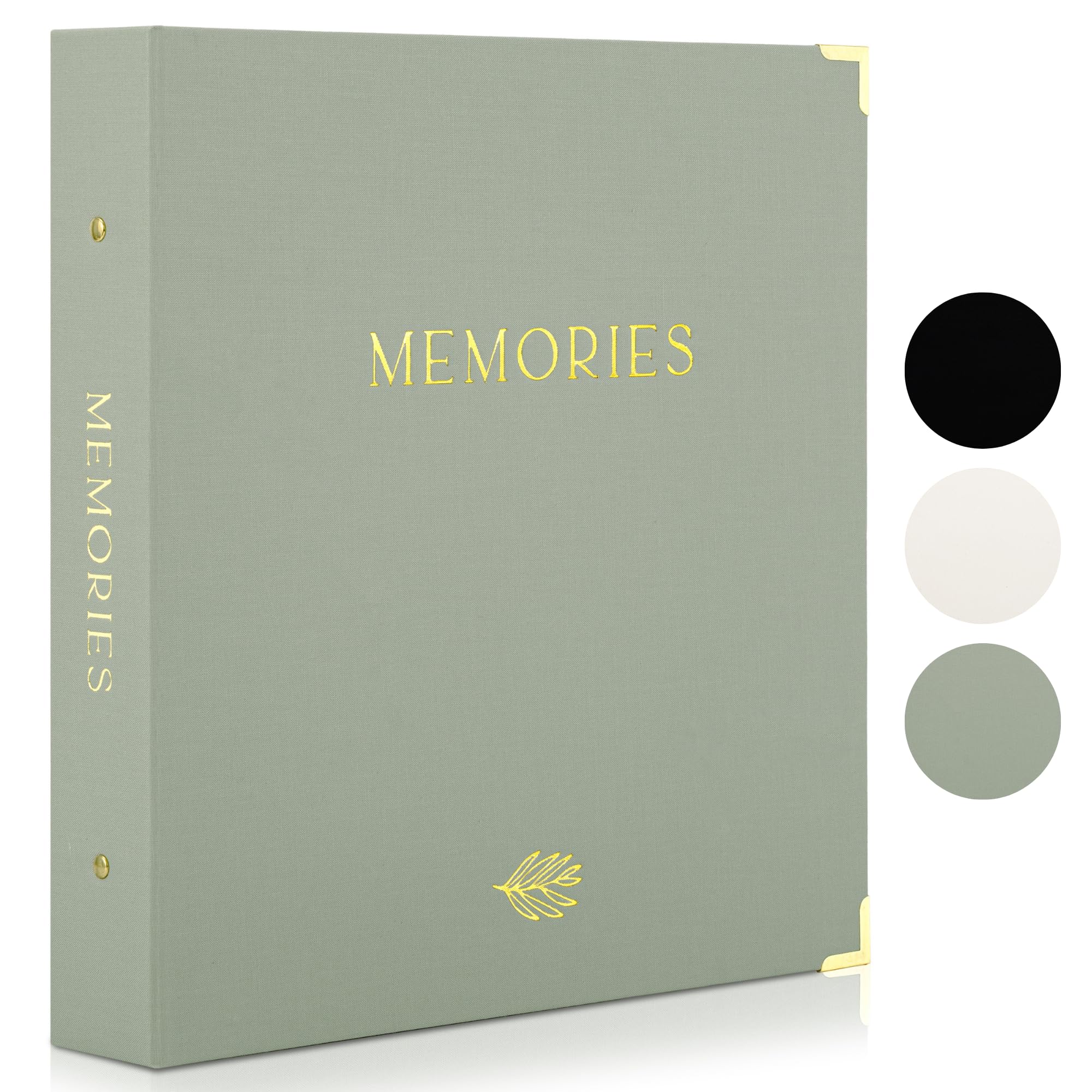 ZICOTO linen photo album cover with gold foil for elegant memories