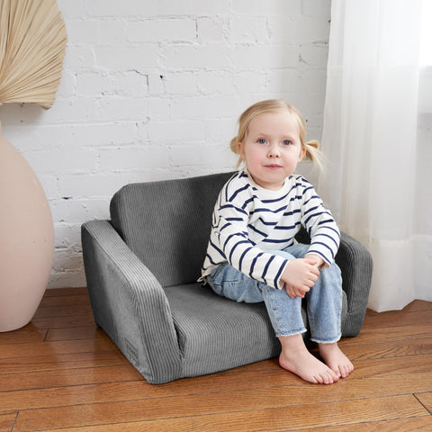 ZICOTO comfy kids chair gray-cover – washable, keeps hygiene easy.