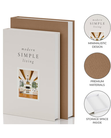 ZICOTO decorative books offering secret storage for notes and small items.