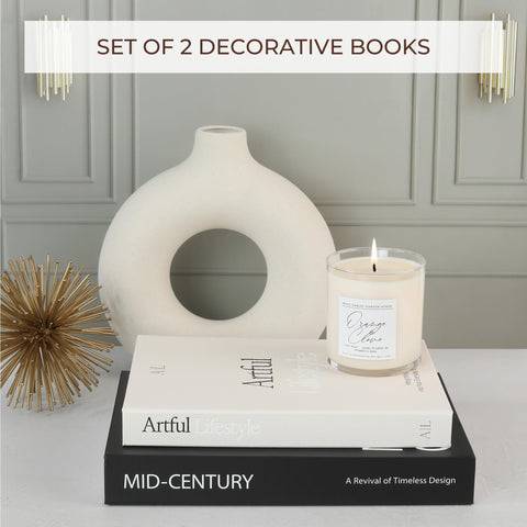 ZICOTO decorative books on a shelf elevate décor and add depth.