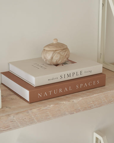 ZICOTO decorative books in two sizes adding realistic book-like dimensions.