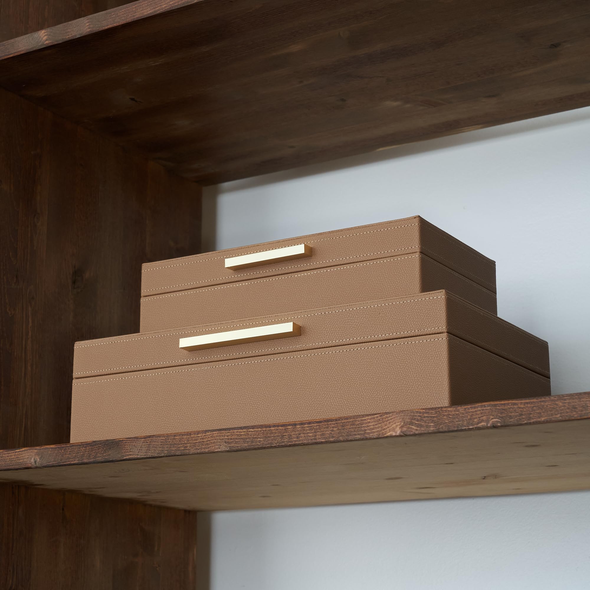 ZICOTO decorative storage boxes help desk organization and reduce clutter.