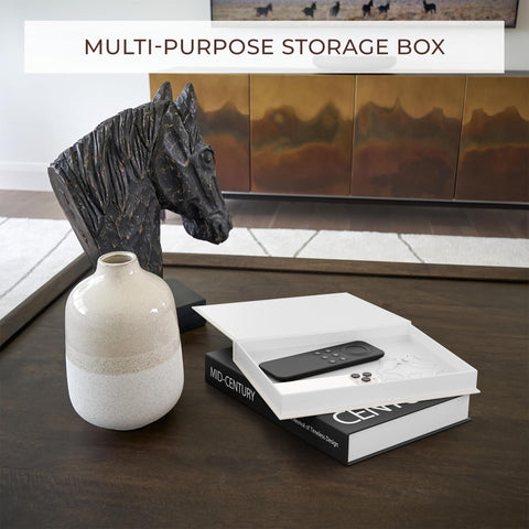 ZICOTO faux books provide hidden storage for small items.