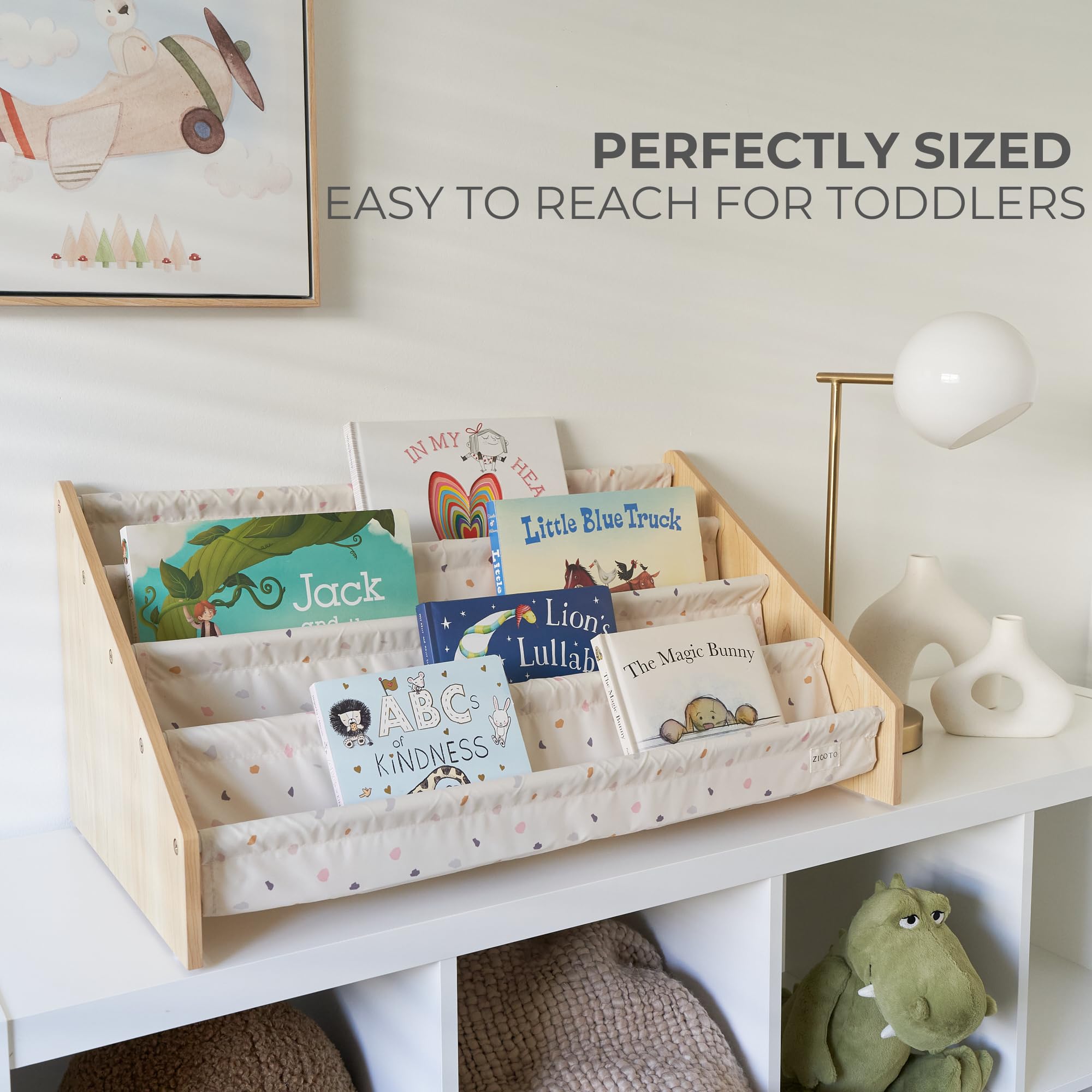 ZICOTO neatly organized books on the shelf showing tidy storage