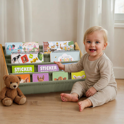 ZICOTO decorative wooden kids bookshelf keeping books neatly within easy reach.