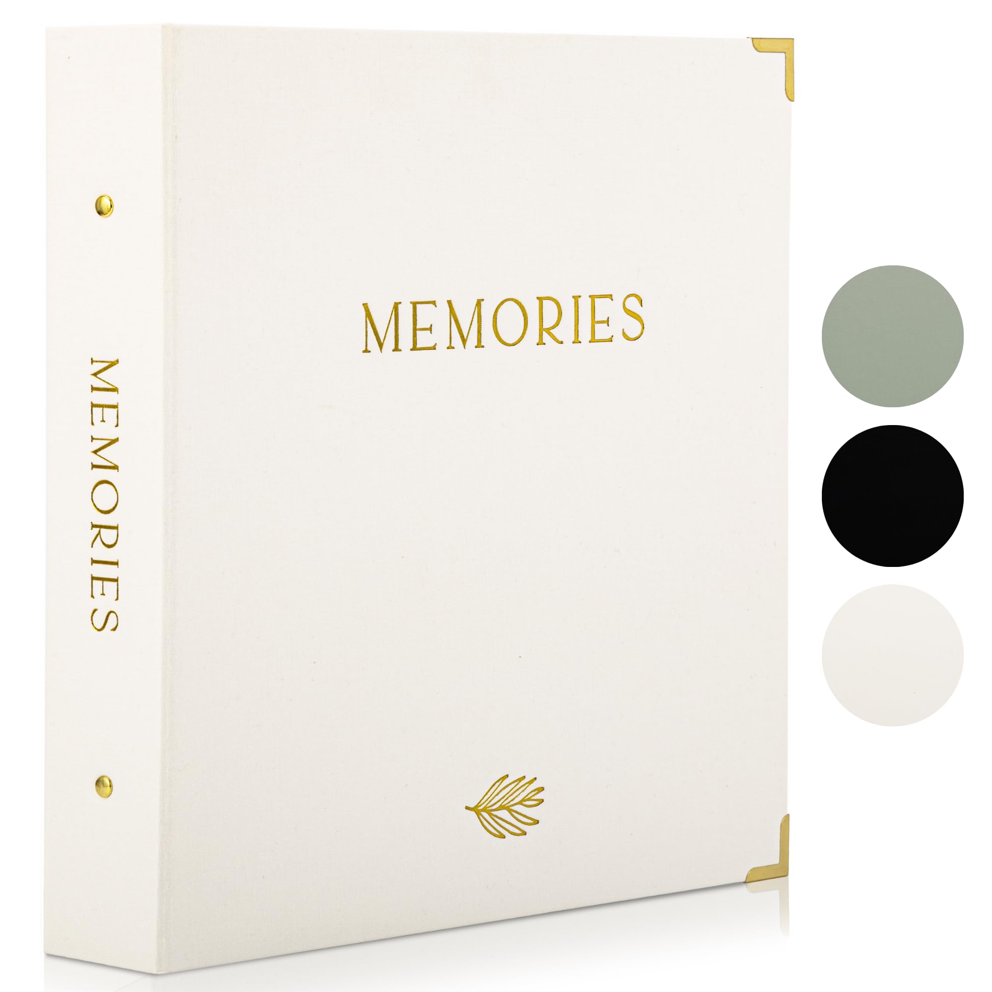ZICOTO linen album cover beige with elegant gold accents preserves memories in style.