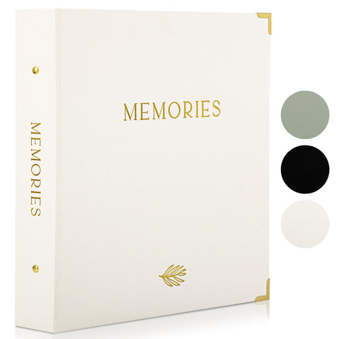 ZICOTO linen album cover beige with elegant gold accents preserves memories in style.