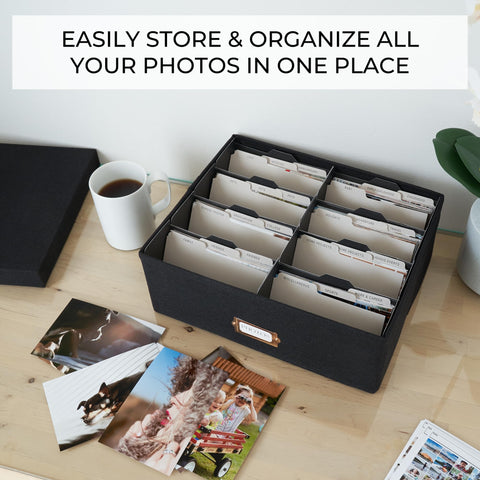 ZICOTO box with eight compartments keeps photos organized and accessible.