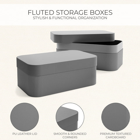 Close-up of ZICOTO PU leather lid detail on a decorative storage box.