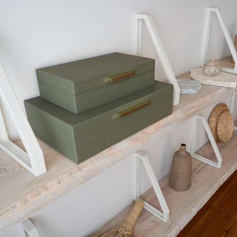 ZICOTO set of two boxes on a shelf demonstrates flexible storage options.