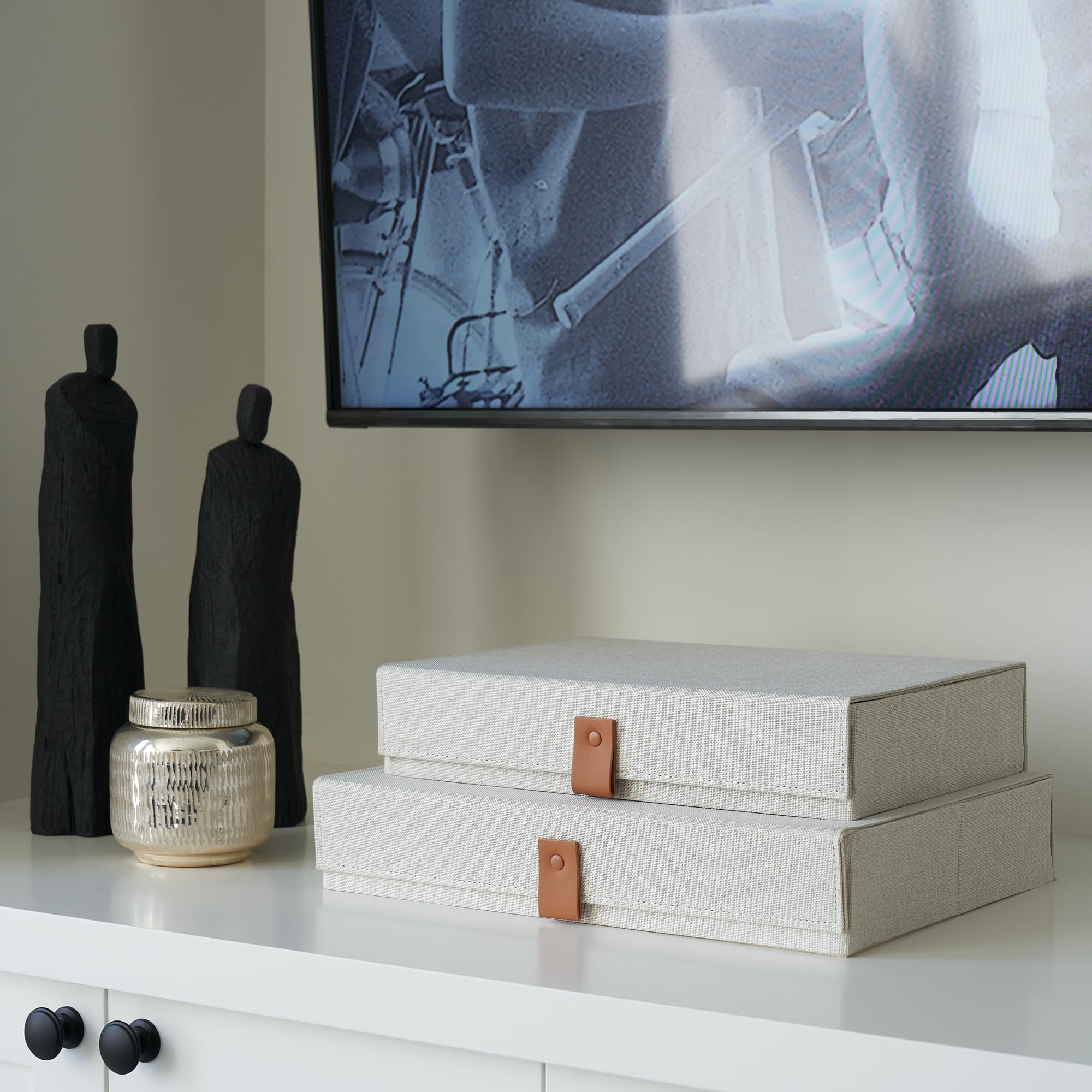 ZICOTO compact shelf organizer for photos and keepsakes.