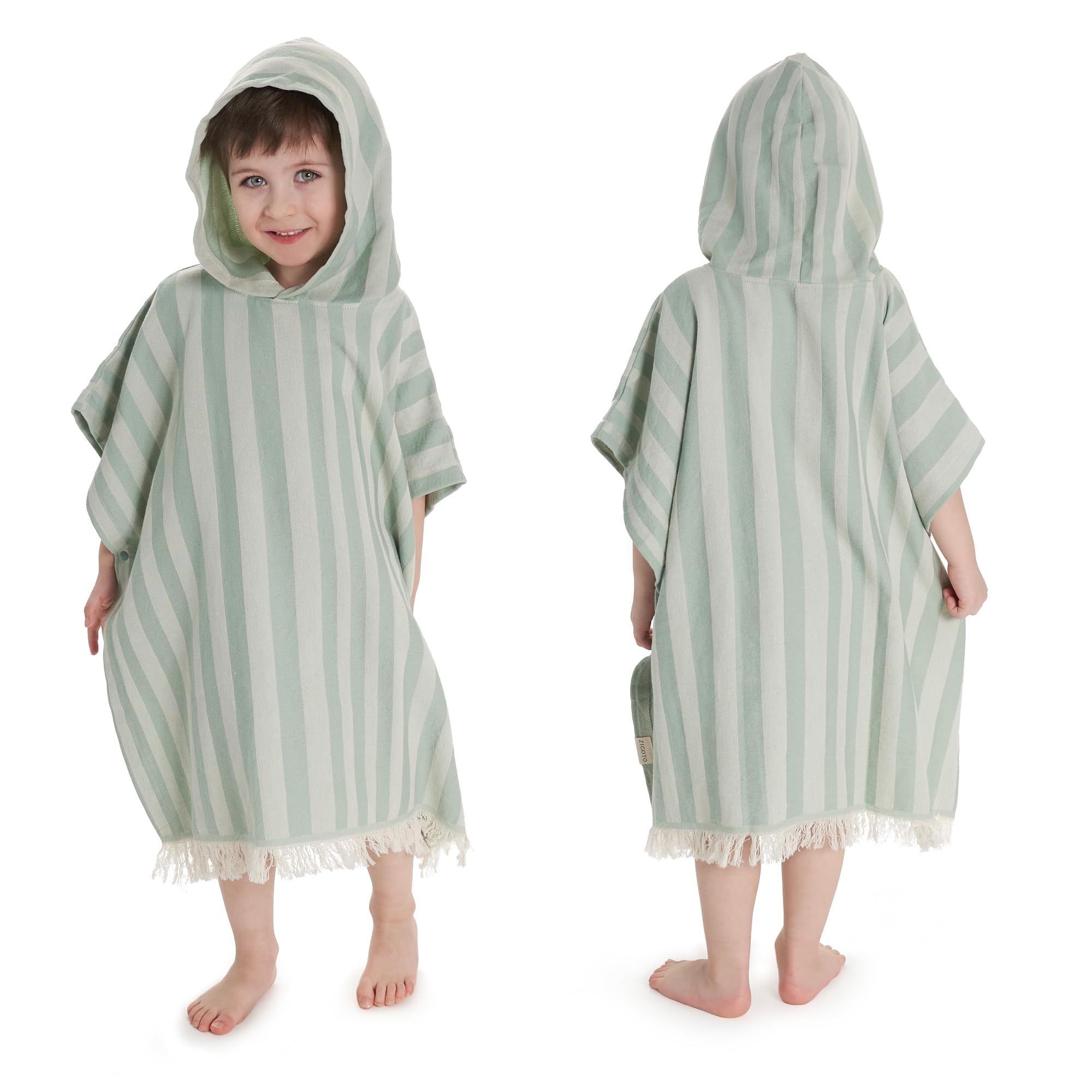 ZICOTO stylish hooded beach towel poncho for kids after swimming