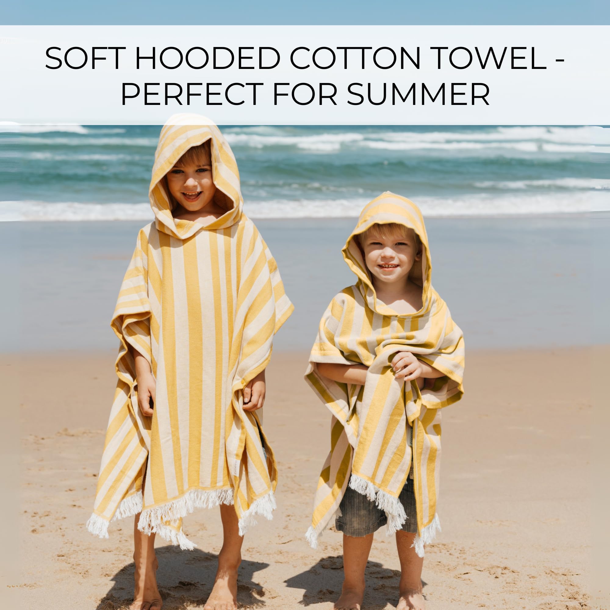 ZICOTO toddler poncho towel after swimming, easy wear and quick dry.