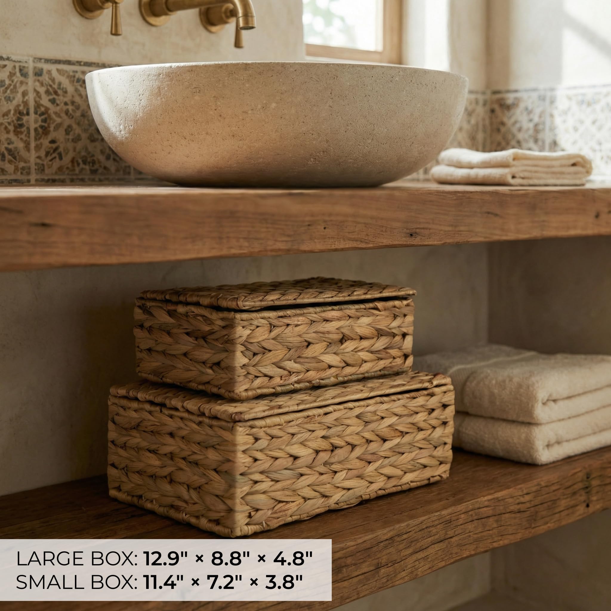 ZICOTO two-piece hyacinth storage set complements any room style
