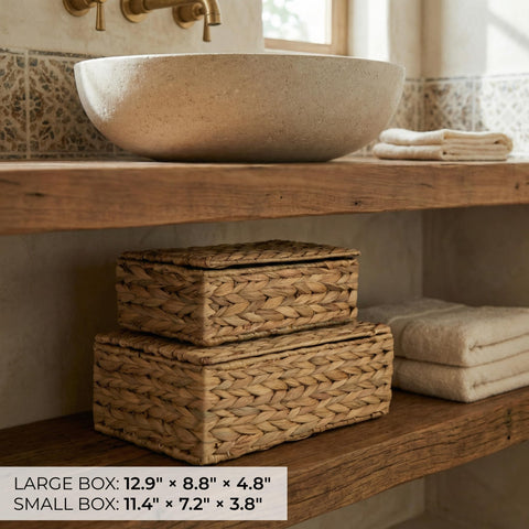 ZICOTO two-piece hyacinth storage set complements any room style