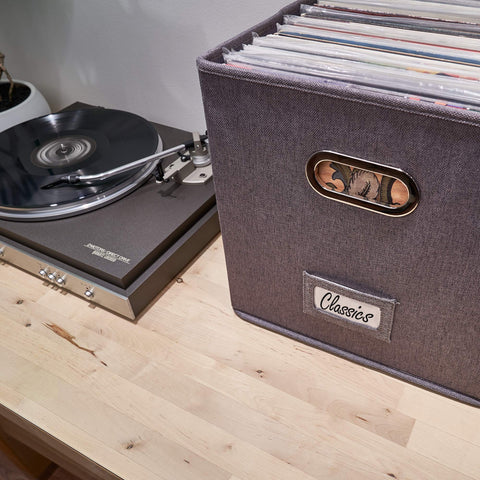 Label slot on ZICOTO box for quick categorization of records.