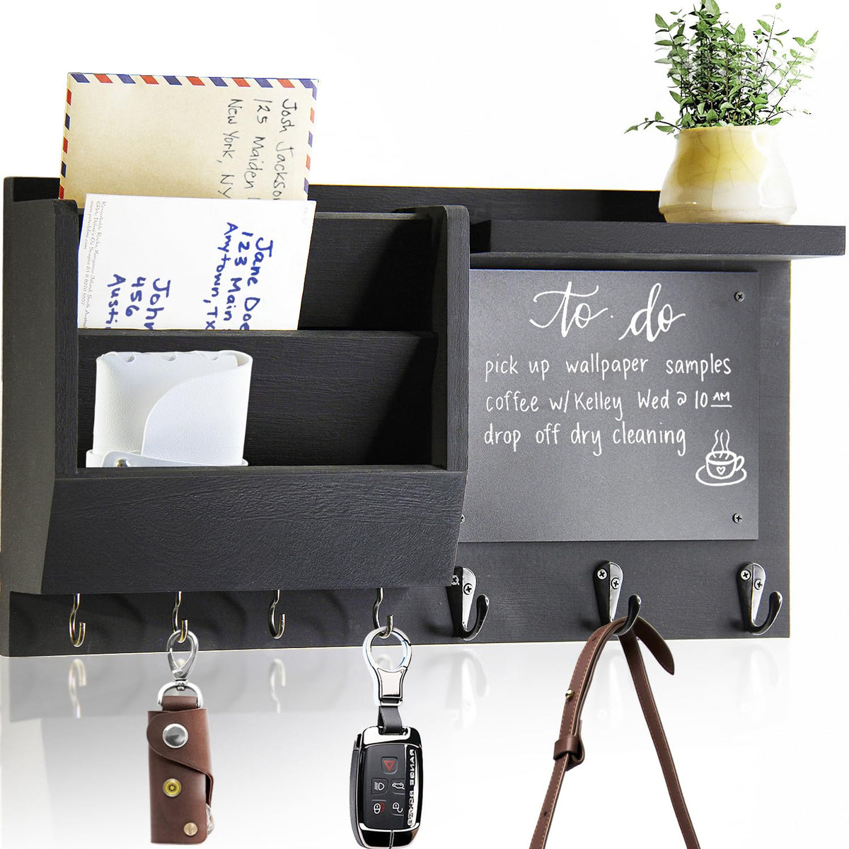 Ziivita key holder wall shelf for organized entryway keys and accessories.