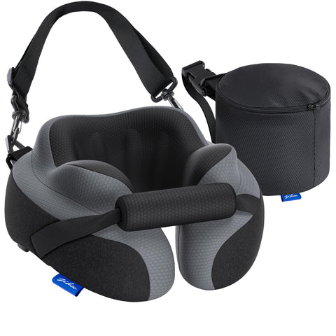 ZIKEE ergonomic travel neck pillow with front chin support for stable sleep