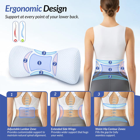 ZIKEE memory foam lumbar core contours to your body for support
