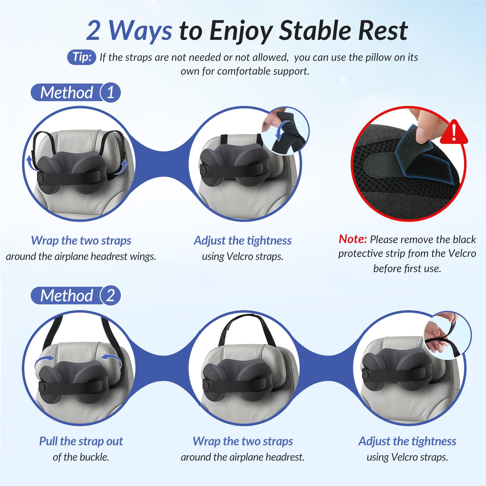 ZIKEE front Velcro strap for snug, adjustable fit