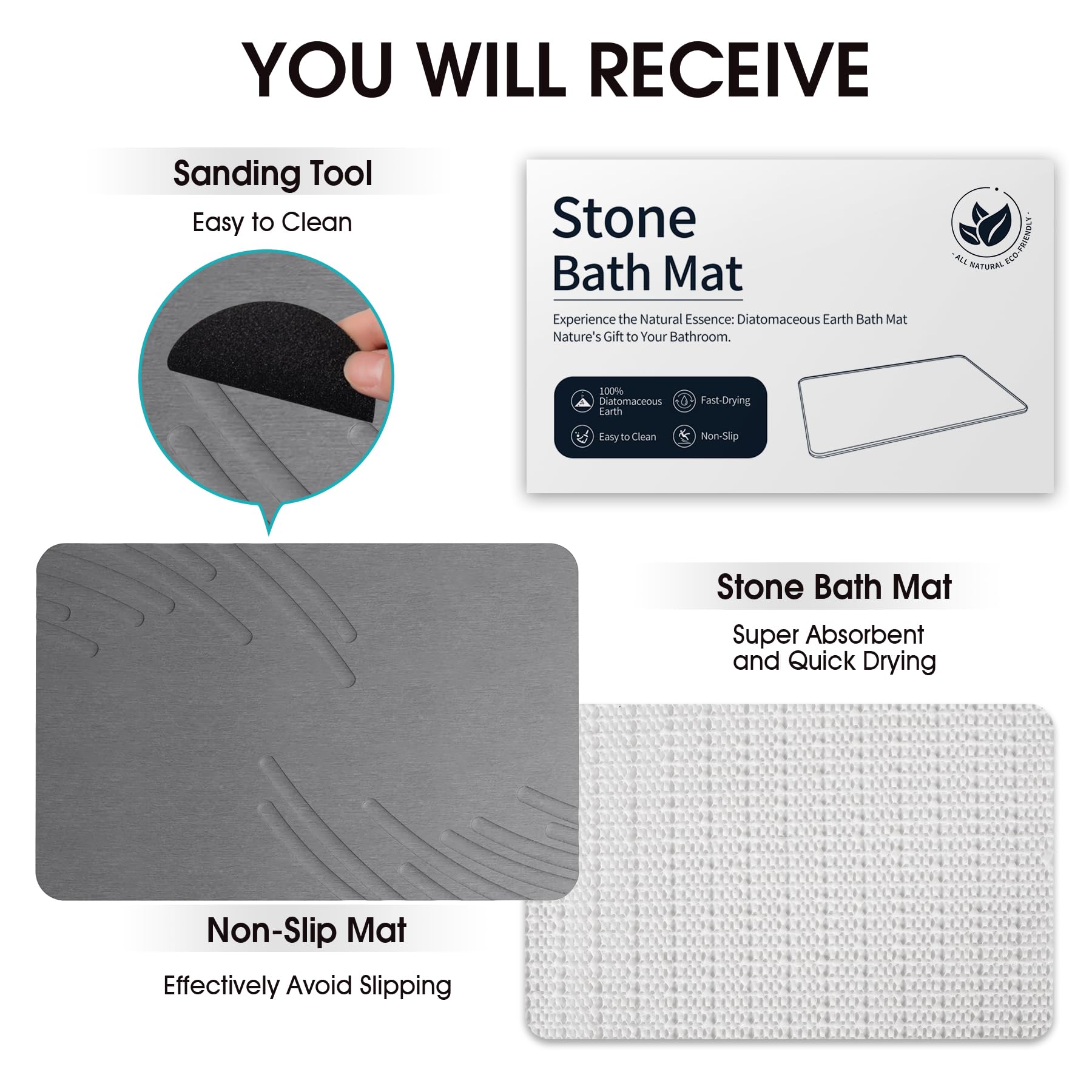 ZIKIBL mat is absorbent and keeps feet dry after showers.