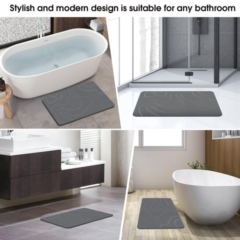 ZIKIBL Stone Bath Mat minimalist design complements modern bathrooms.