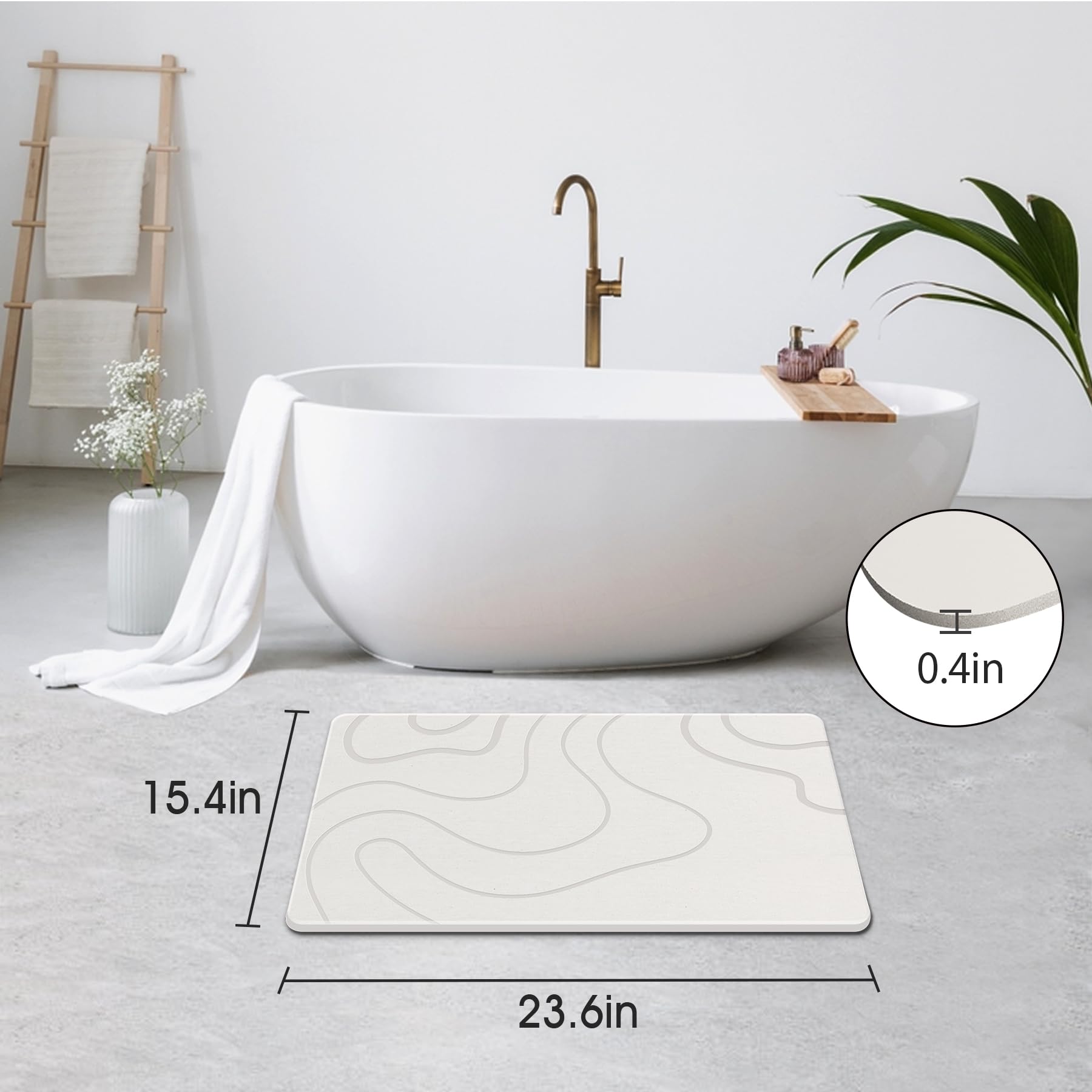 ZIKIBL bath mat features non-slip base with rubber underlay