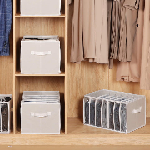 Zilink 3-pack beige wardrobe organizers set for neat closet management