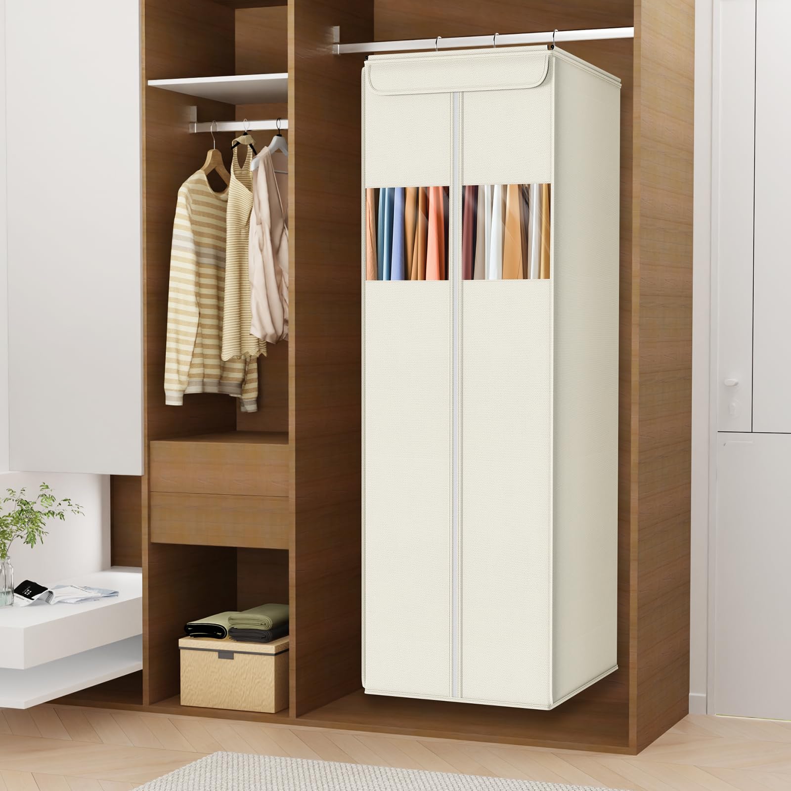 Zilink 54-inch hanging garment bag interior view for organized storage.