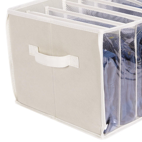 Zilink 7-grid closet organizer interior shows clear PVC partitions for visibility