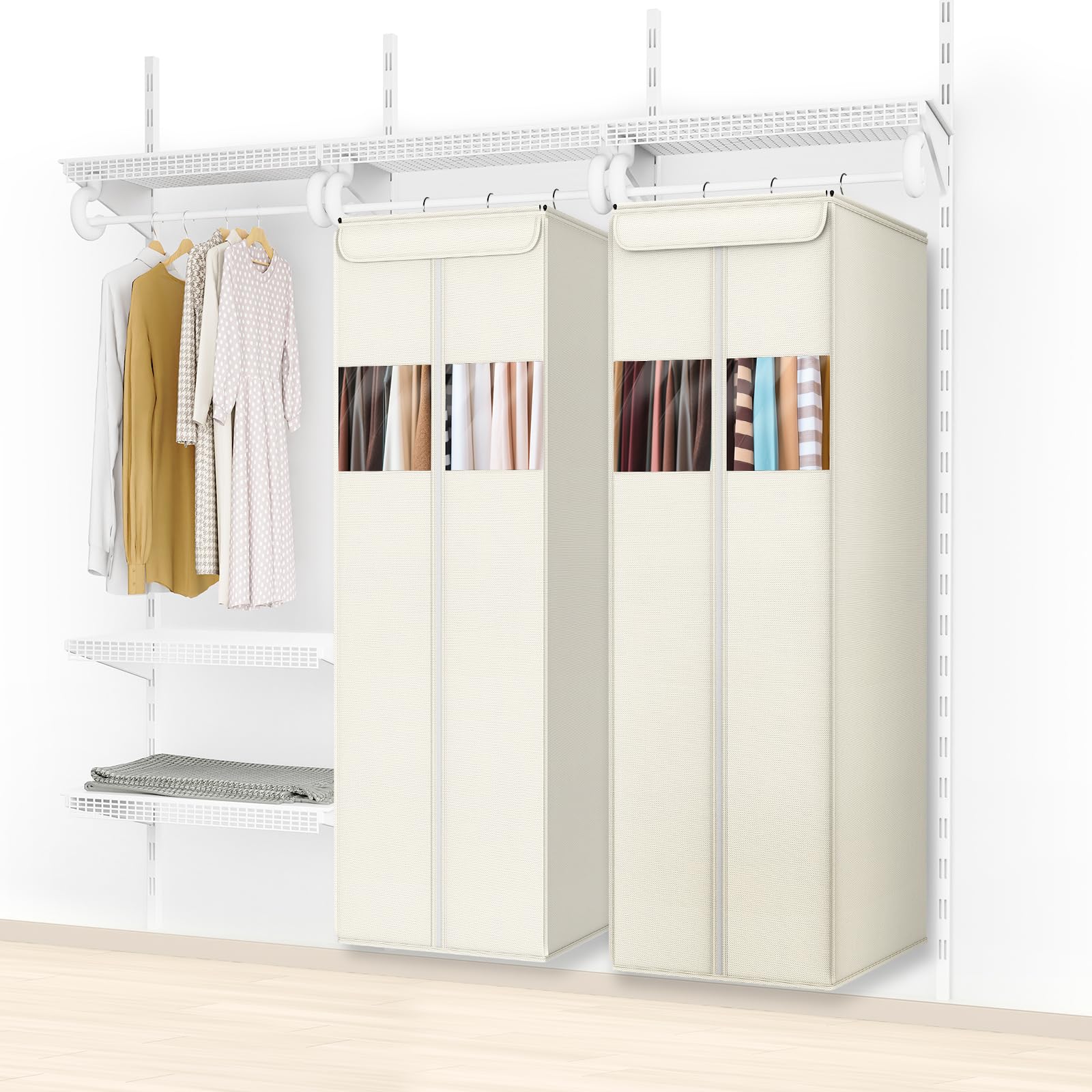Zilink closet-ready bags keep coats, suits, dresses tidy.