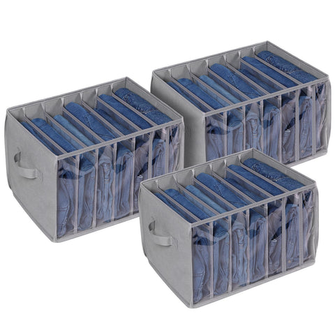 Zilink upgraded wardrobe bin front view with sturdy support for jeans and pants