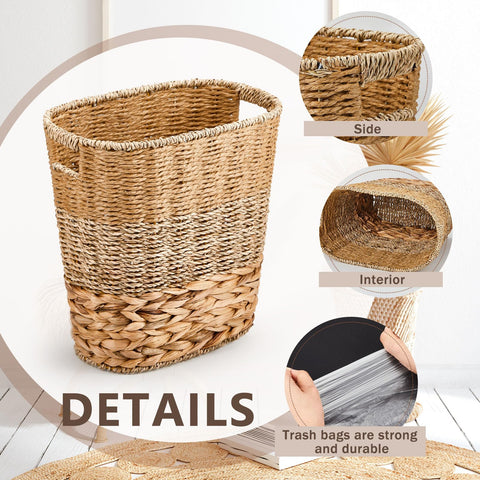 Rustic wicker design adds natural charm to bathrooms, kitchens, or bedrooms.
