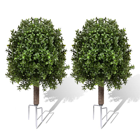 Zilithra boxwood topiary ball in exterior display with lifelike texture.