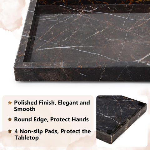 Zilukar marble tray with candles adds decor and surface protection