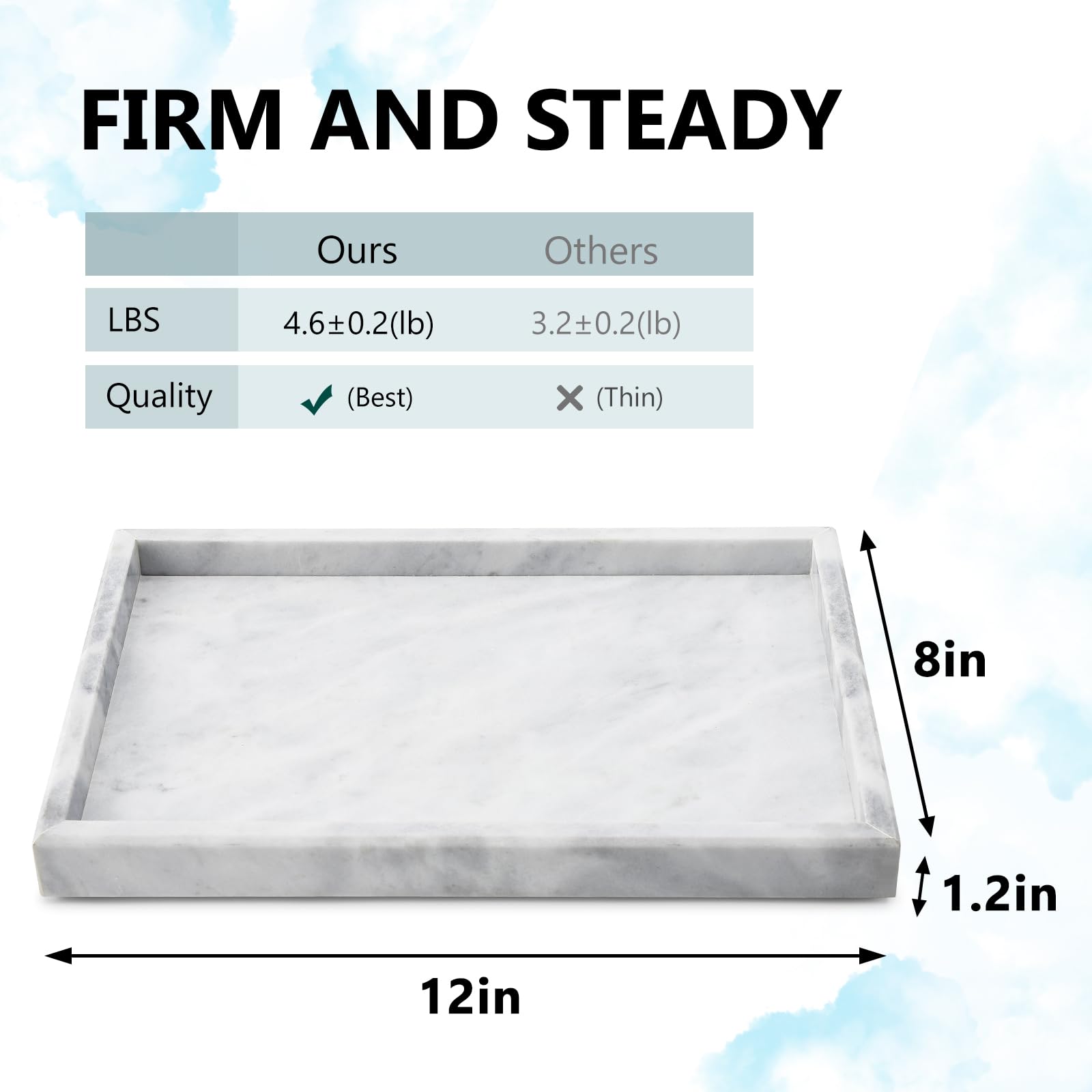 Zilukar marble tray rectangle kitchen counter adds refined organization to cookware and spices.