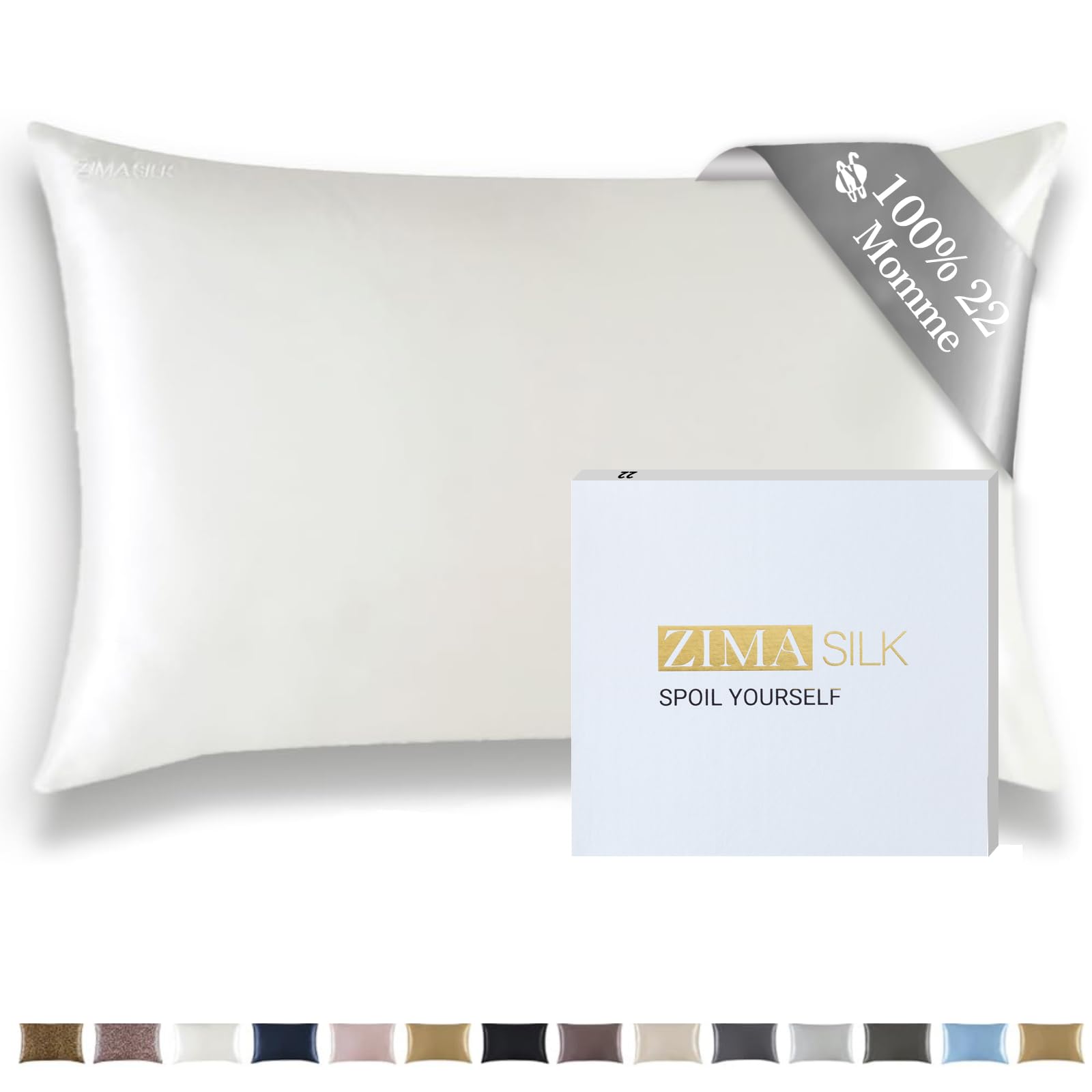 ZIMASILK 22 Momme pillowcase close-up shows silky texture for smoother hair.