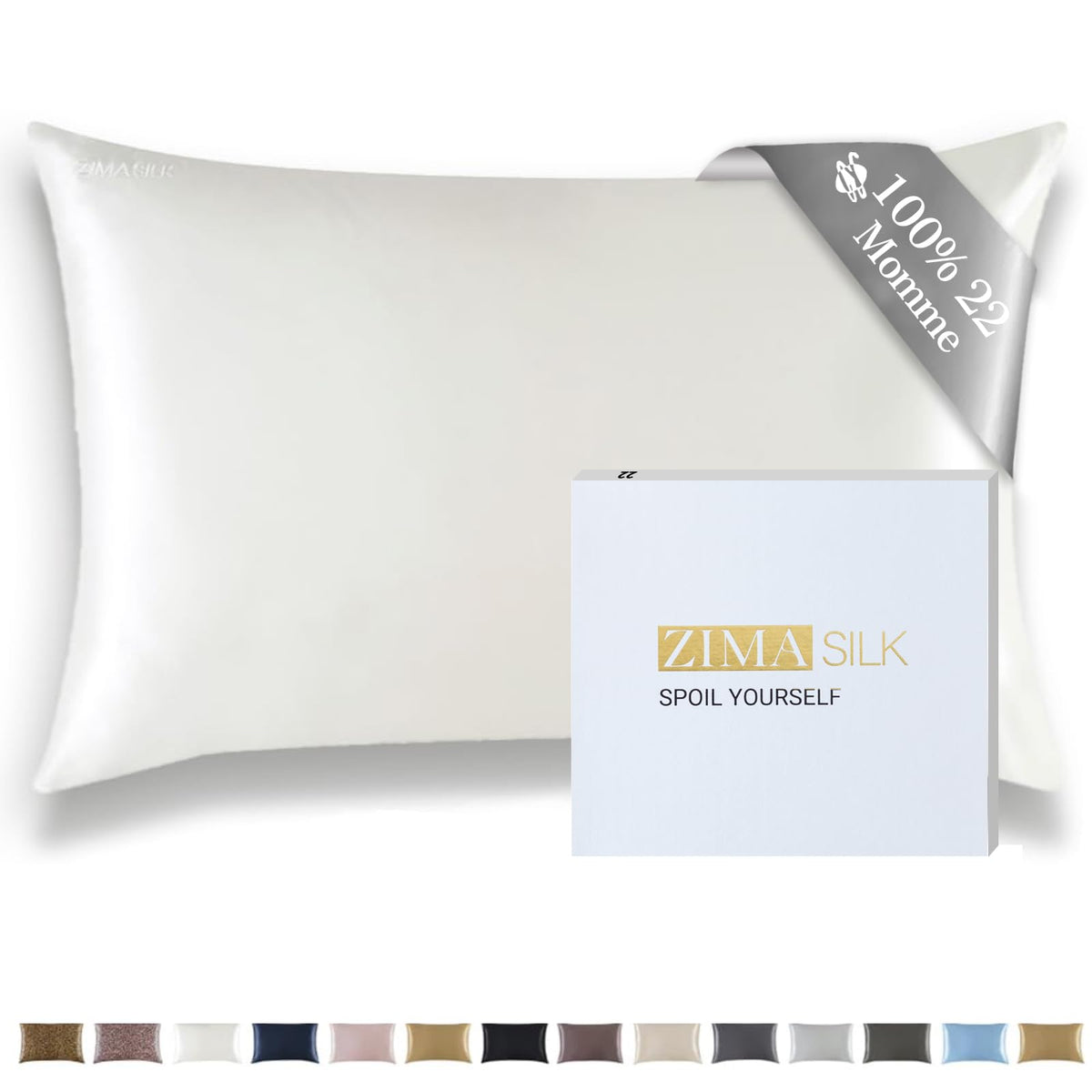 ZIMASILK 22 Momme pillowcase close-up shows silky texture for smoother hair.