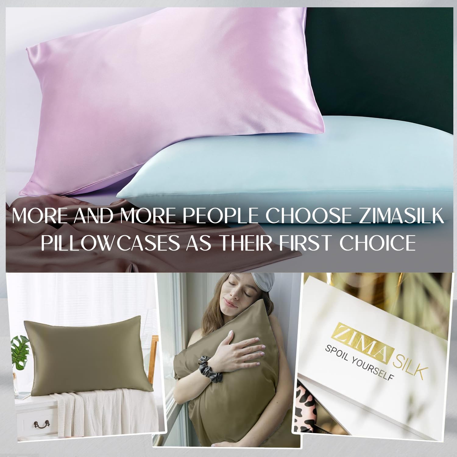 ZIMASILK color varieties pillowcase options for matching bedding styles.