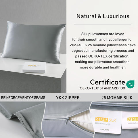 ZIMASILK durable zipper hidden keeps pillowcase secure through washes.