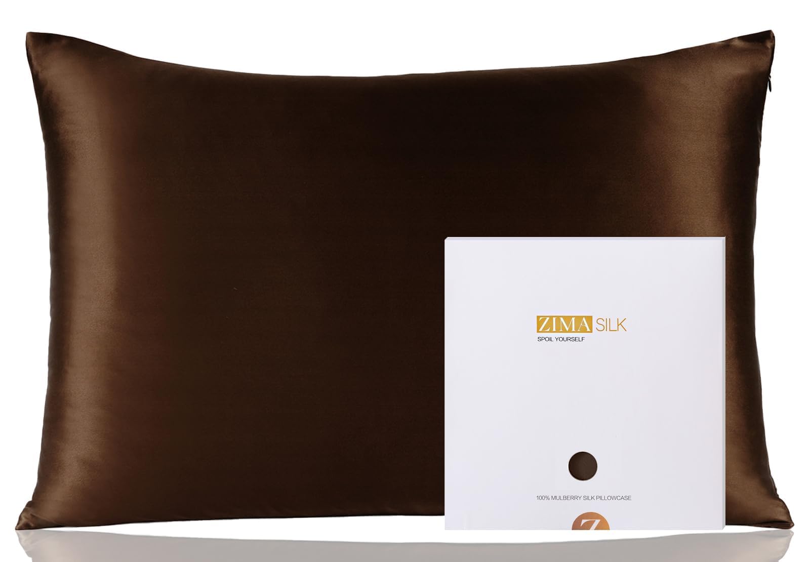 ZIMASILK front view pillowcase showing smooth surface for skin-friendly sleep