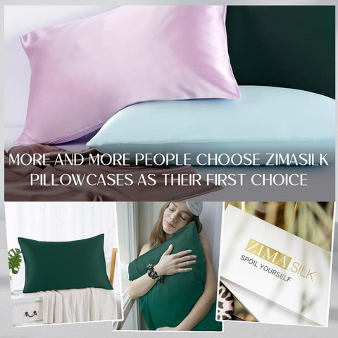 Hidden zipper on ZIMASILK pillowcase keeps pillow secure
